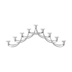 Georg Jensen Harmony Menorah Lysestage - H 14 x L 39 cm - Rustfrit stål - Blank