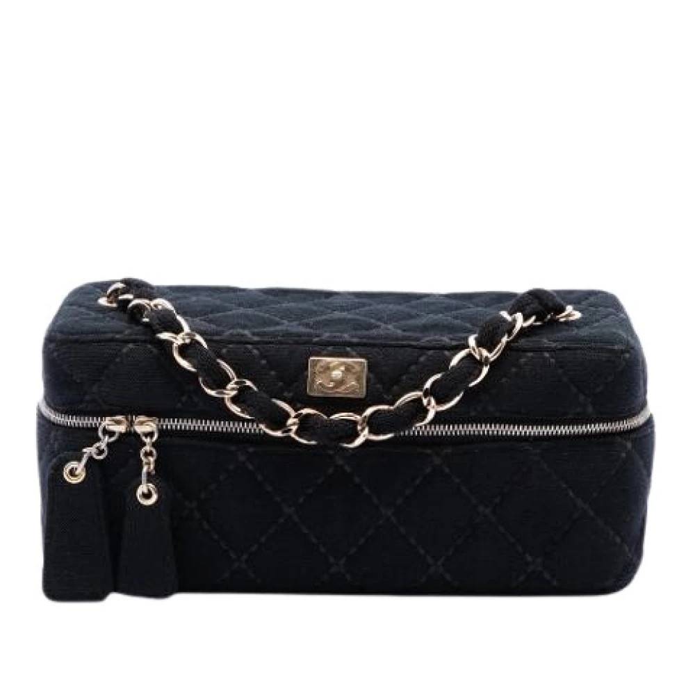 Chanel Vintage Pre-owned Vanity Bag - Vintage - Dame - Sort - ONE SIZE - Bomuld