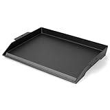 GFTIME 58,6 x 40,5 cm gjutjärn plancha grillplatta, universell stor för gasgrill, kolgrill, gasspis, spis, med non-stick-beläggning, svart
