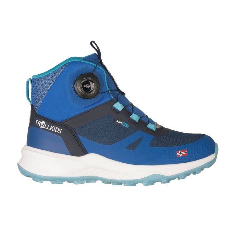 Trollkids Trollfjord Hiker Mid XT - Vandringsskor - Børn Alpine Blue / Pool Blue / Dark Indigo 38