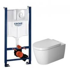 Duravit Me by Starck Rimless m/wondergliss toiletpakke inkl. cisterne, krom betjeningsplade og sæde m/ soft-close