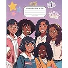 Afros & Anime Composition Notebook: Genki Girls, Wide Ruled Paper, 9-3/4" x 7-1/2". 120 Sheets, for Black Girls, Girls of Color: Back to School Notebook, Gift for Teens and Girls