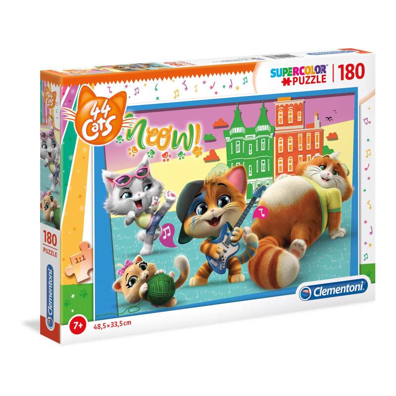 Clementoni 29763 Supercolor 44 Cats – Puzzle 180 Teile ab 7 Jahren,...