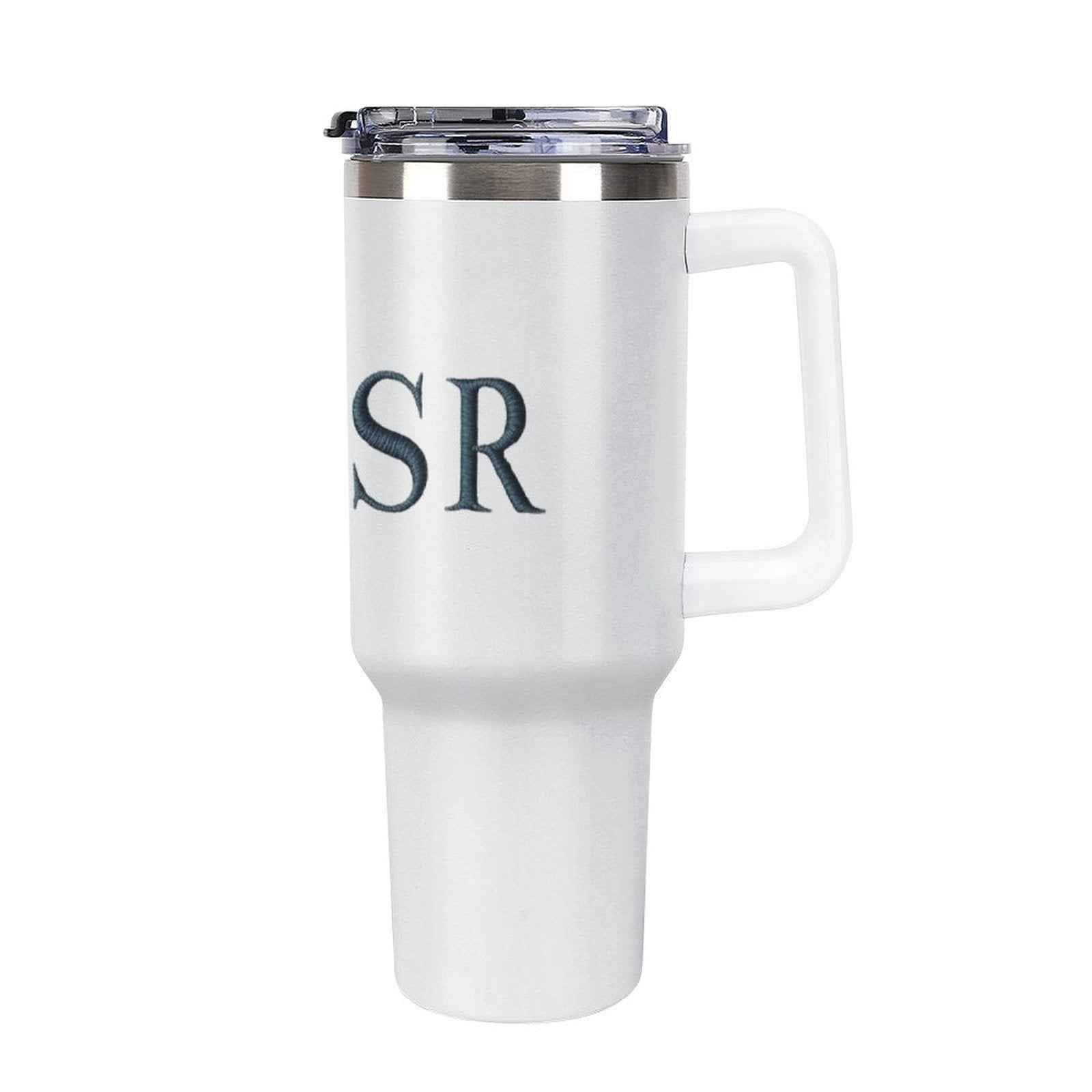 40oz Insulated Tumbler with Handle and Straw Munsieur Brand Accessories - White ffffff / 40oz