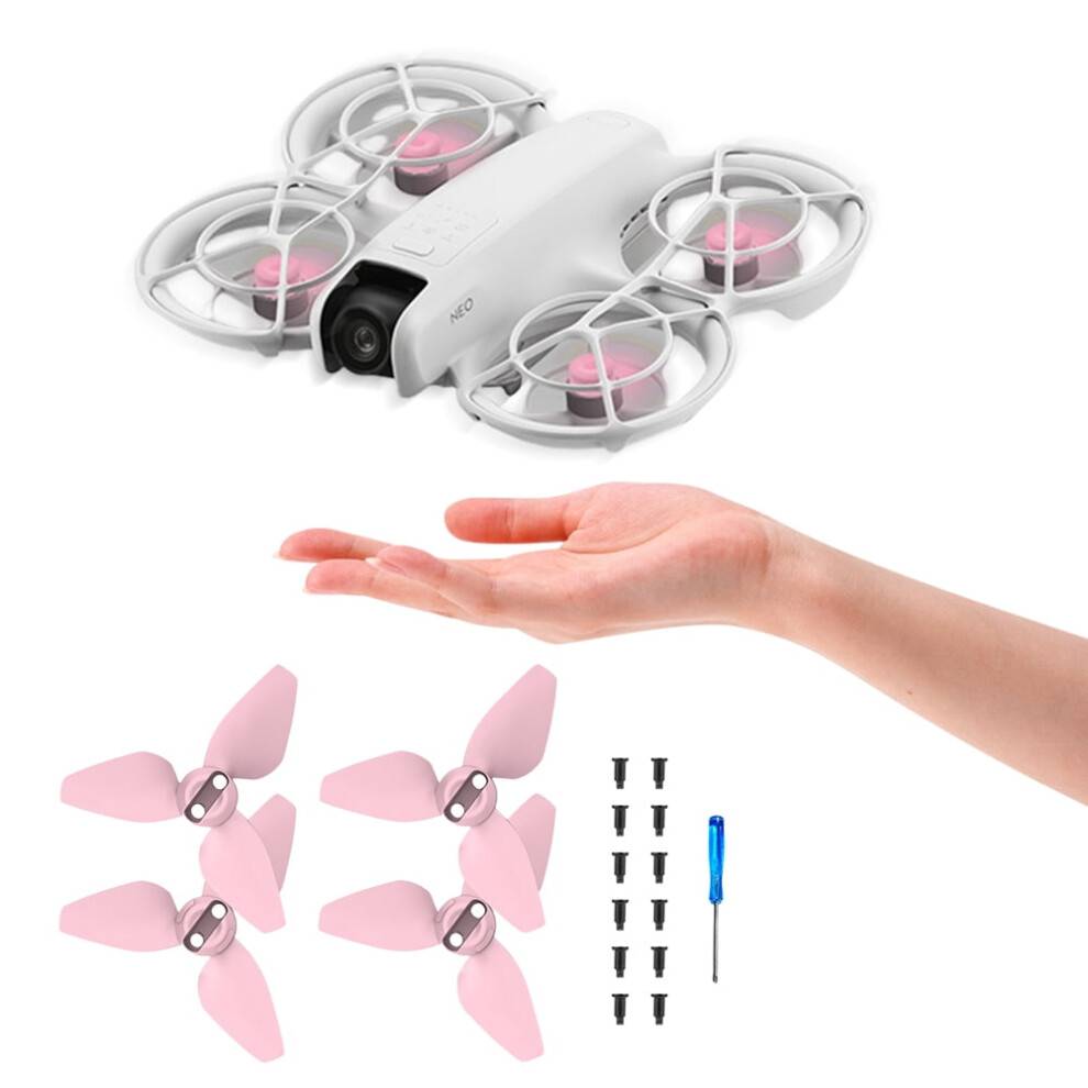 jixopn2Pairs Propeller til DJI Neo Drone Farverige Quick Release Propellerblade (Pink)