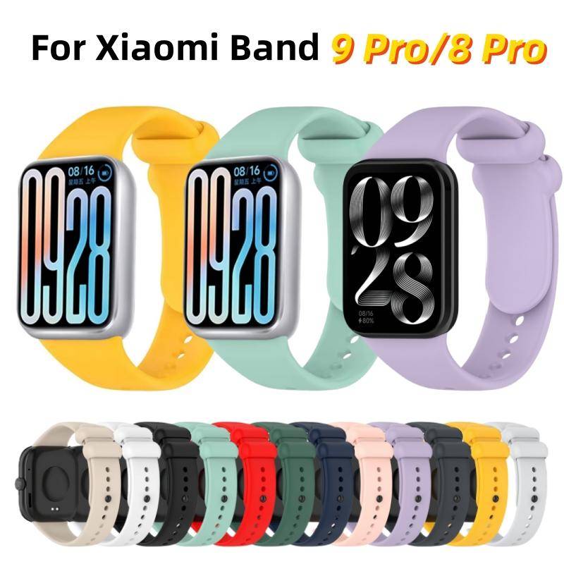 Silikonarmband för Xiaomi Band 9 Pro / 8 Pro Ersättningsarmband För Xiaomi Mi Band 9Pro 8Pro Andningsbart Armband Rem Bälte gul