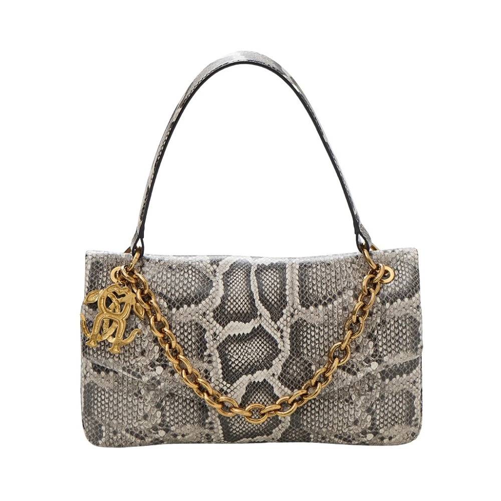 Just Cavalli Python-Print Læder Clutch - Tasker - Dame - Flerfarvet - ONE SIZE - Læder