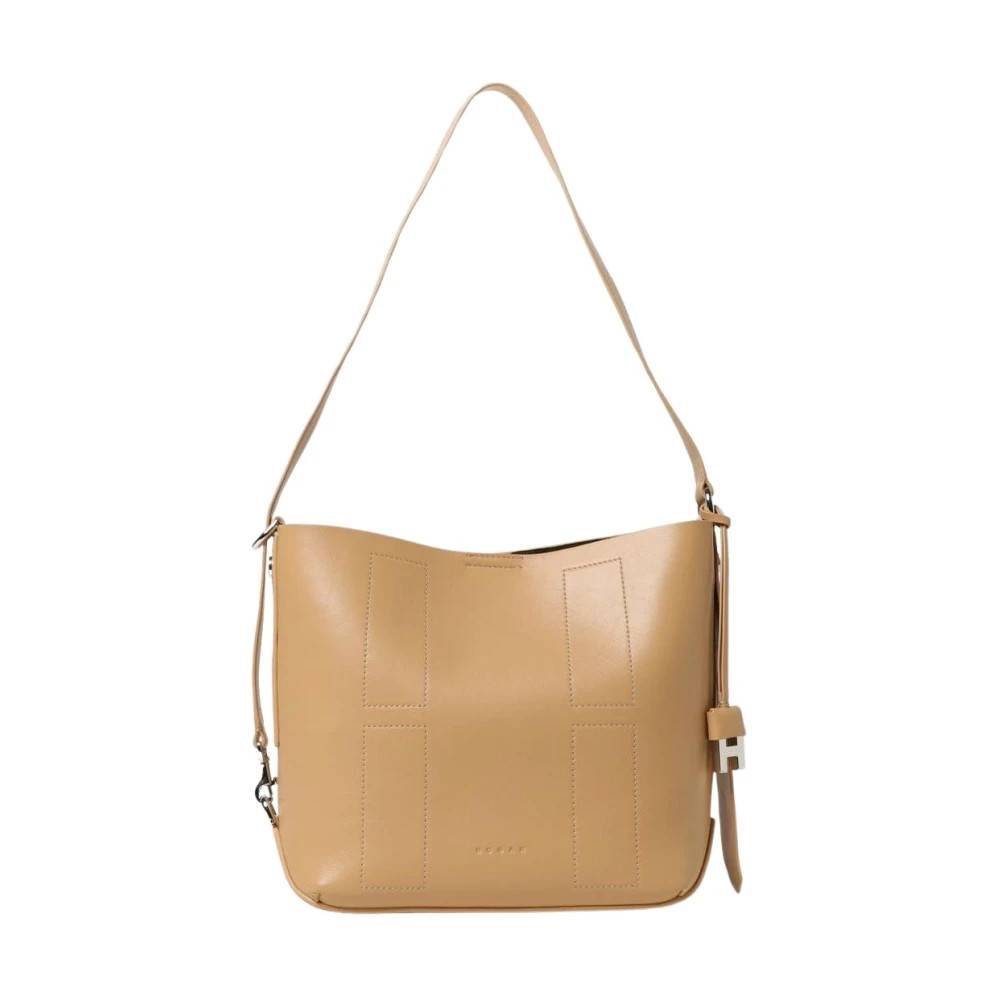 Hogan - Brun läder crossbodyväska Väskor - Dam - ONE Size - Läder