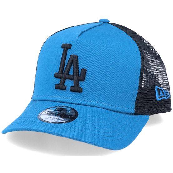 New Era - MLB Blå trucker Keps - Kids Los Angeles Dodgers League Essential AF Blue/Black Trucker @ Hatstore