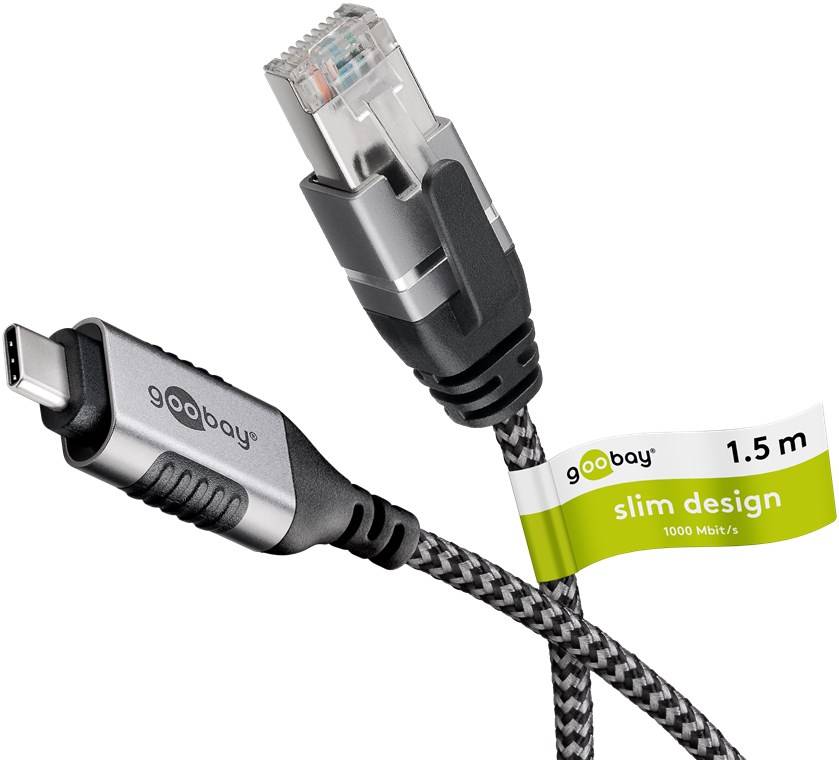Goobay Ethernet-kabel USB-C 3.1 til RJ45, Slim, 1,5 m