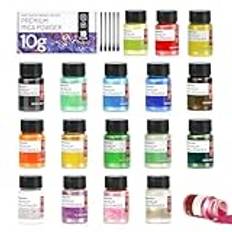 10 g x 18 färger mica pulver, epoxiharts pigment metallpulver för tvålfärg