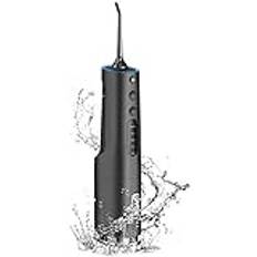 GeRRiT Vatten Flosser Trådlös Tänder Cleaner Dental Oral Irrigator Power Dental Flosssers IPX7 Vattentät tänder renare med 4 rengöringslägen Avtagbar vattentank for hemresor (Color : Black)