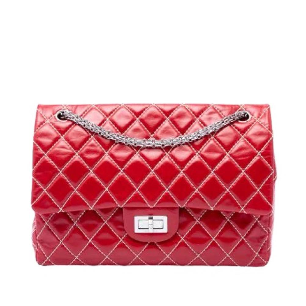 Chanel Vintage Pre-owned Vintage Double Flap Skuldertaske - Vintage - Dame - Rød - ONE SIZE - Uld