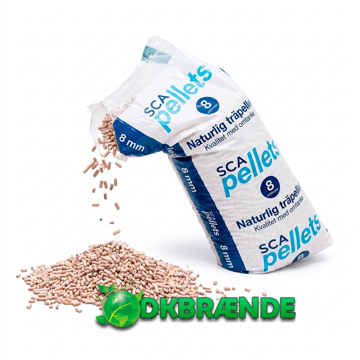 SCA Svenske Premium Træpiller 8 mm afhentet - 16 kg.