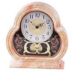 AAADRESSES Mantel Clocks, Quiet Mantelpiece Clock, Vintage Wooden Table Clock, Battery Powered, with Silent Movement, for Living Room Office Home Decor,04