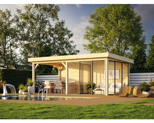 Paviljong PALMAKO Lenna Slide+ 16,6m² set 706 588x300cm obehandlad