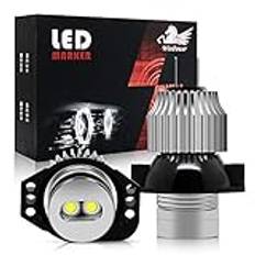 WinPower 12W LED Angel Eyes-kit Inget fel Strålkastarhalo-ring Markeringslampor Positionljus 6000K Xenonvitt för E90 E91, 2 st