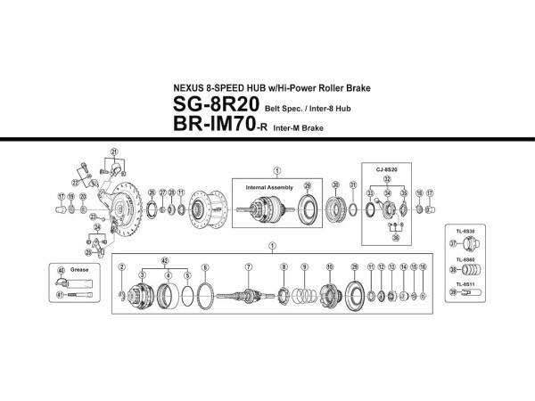Shimano Nexus 8 planethjulssats SG-8R20