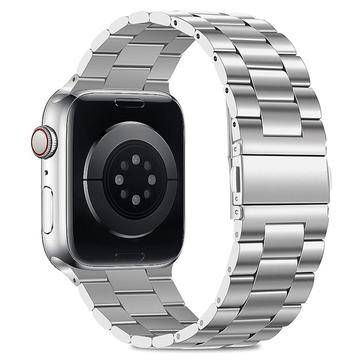 Apple Watch (42/44/SE/45/46/49mm) Kalebol CNC Pro Rustfrit Stål Rem - sølv