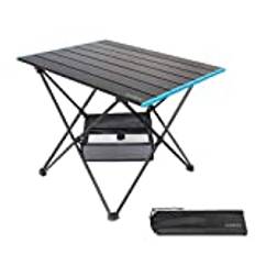Campingbord med bordsskiva i aluminium, bärbart, lätt, vikbart campingbord med bärväska för utomhusbruk, grillning, picknick, matlagning, vandring, fiske
