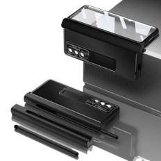 Til Samsung Galaxy Z Fold 4 2022 Magnetisk Etui 4-i-1 Hængsel S Pen Holder Luksus Læder Cover med Pen, Fuld Beskyttelse