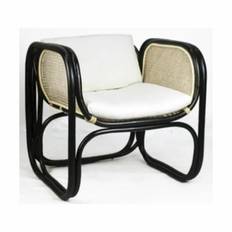 CASA Living Cube Stol - H 65 x B 65 x D 65 cm - Rattan - Sort/Lys natur