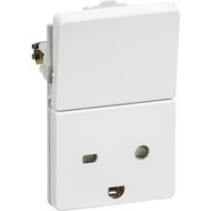 LK FUGA stikkontakt hospital 2-polet + DK jord med afbryder 1,5 modul, hvid