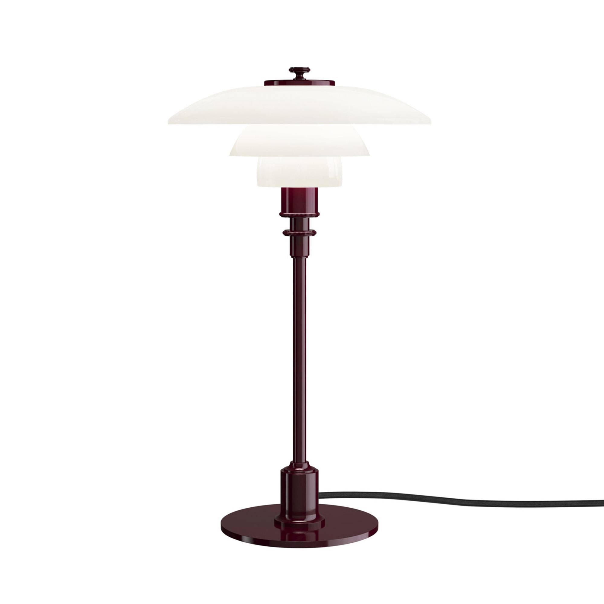 Louis Poulsen PH 2/1 Bordlampe af Poul Henningsen - Aluminiumsstel Glossy Burgundy.