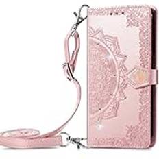 HUANGTAOLI Crossbody Bling strass plånbok telefonfodral för Samsung Galaxy S20 5G (SM-G981)