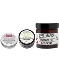 Ecooking Lip Scrub, Peel- & Fugtmaske Gaveæske