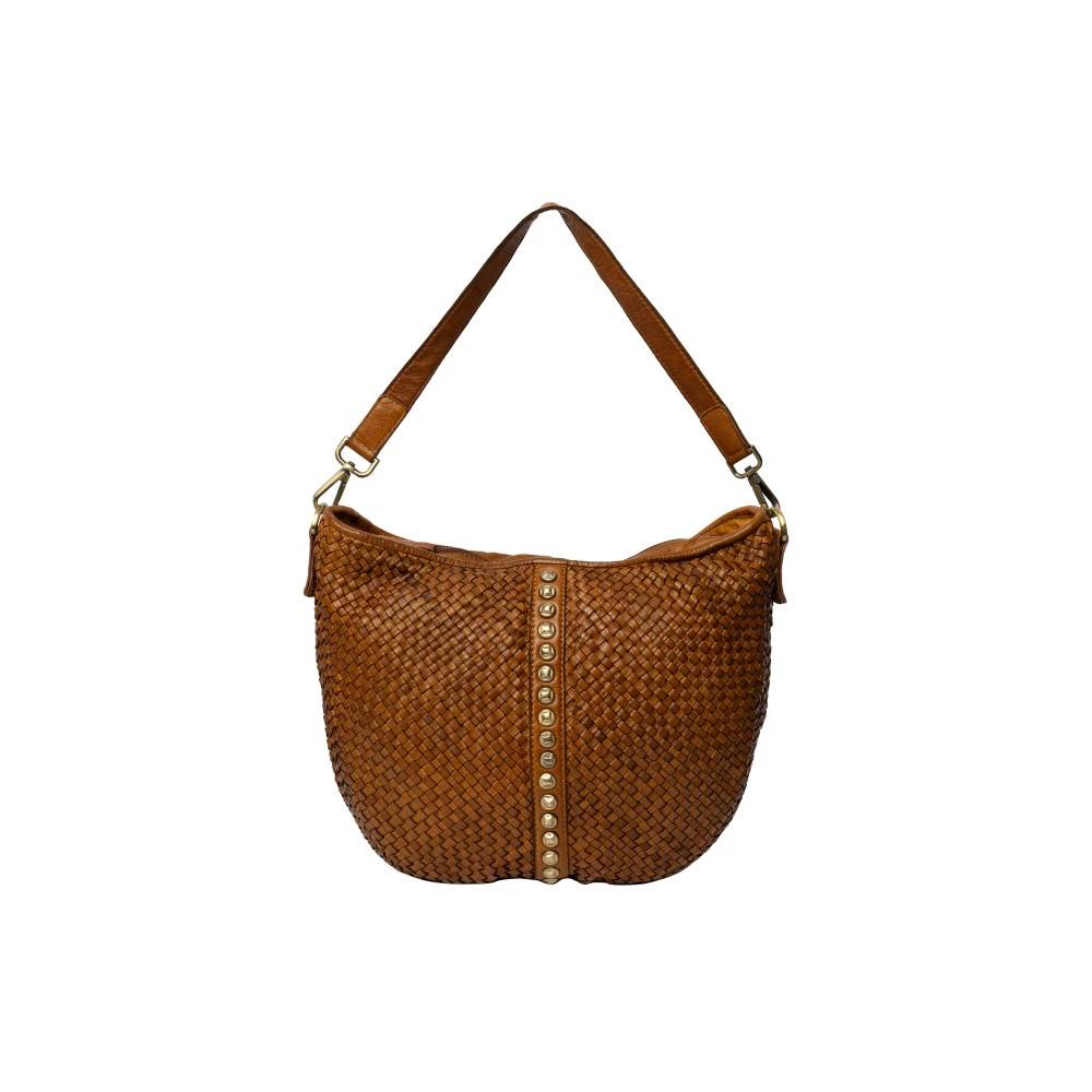 RE:DESIGNED Elegant Flettet Læder Skuldertaske - Tasker - Dame - Beige - ONE SIZE - Uld