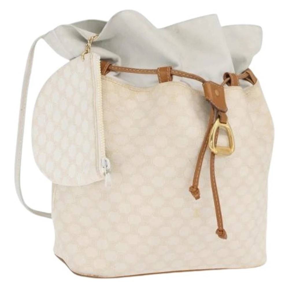 Celine Vintage Pre-owned Plastic Bucket Bag - Vintage - Dame - Hvid - ONE SIZE - Tyl
