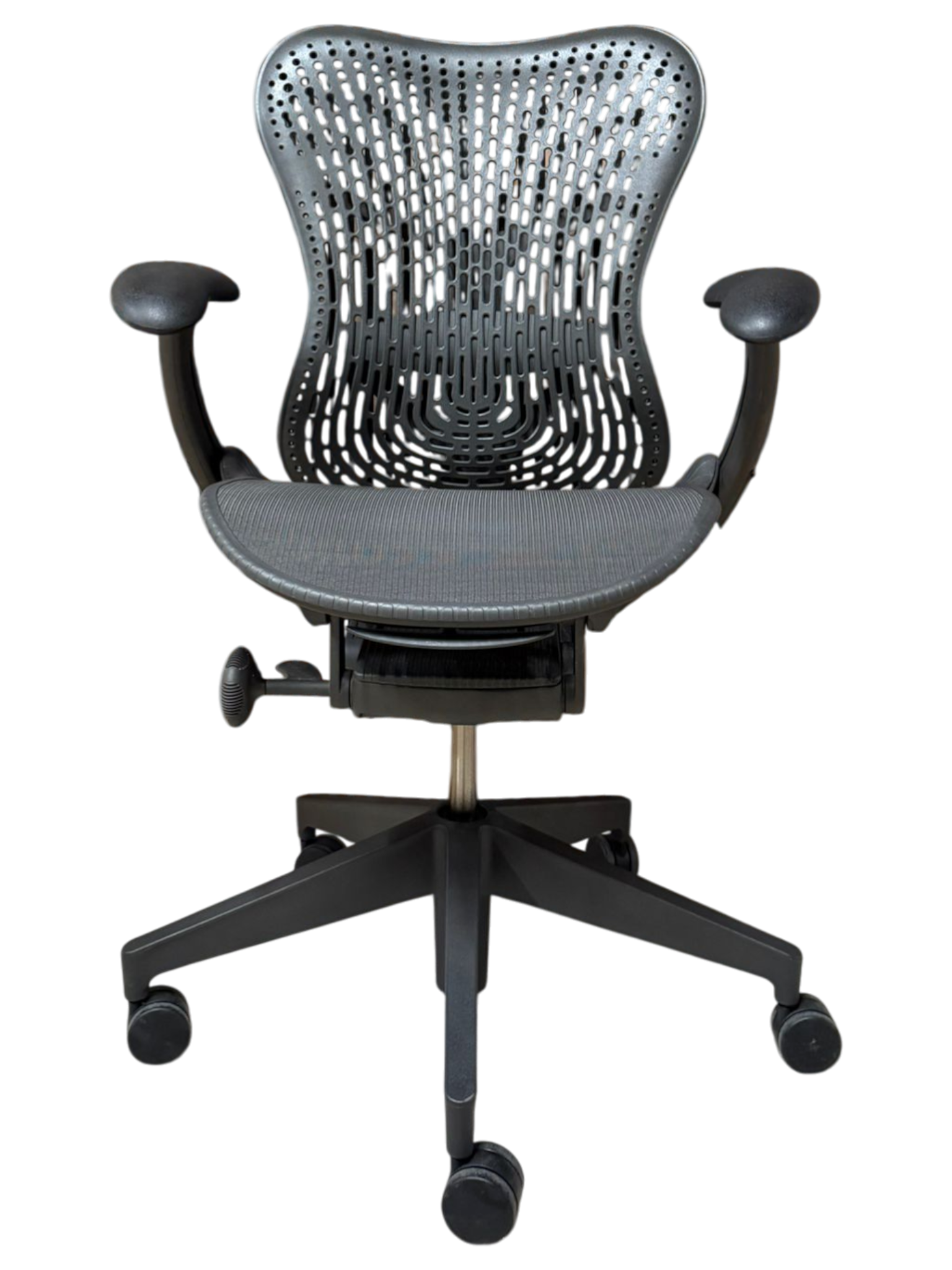 Refurbished - Herman Miller Mirra 2 Graphite Base Model office chair - 60-month warranty - 90 days reflection time