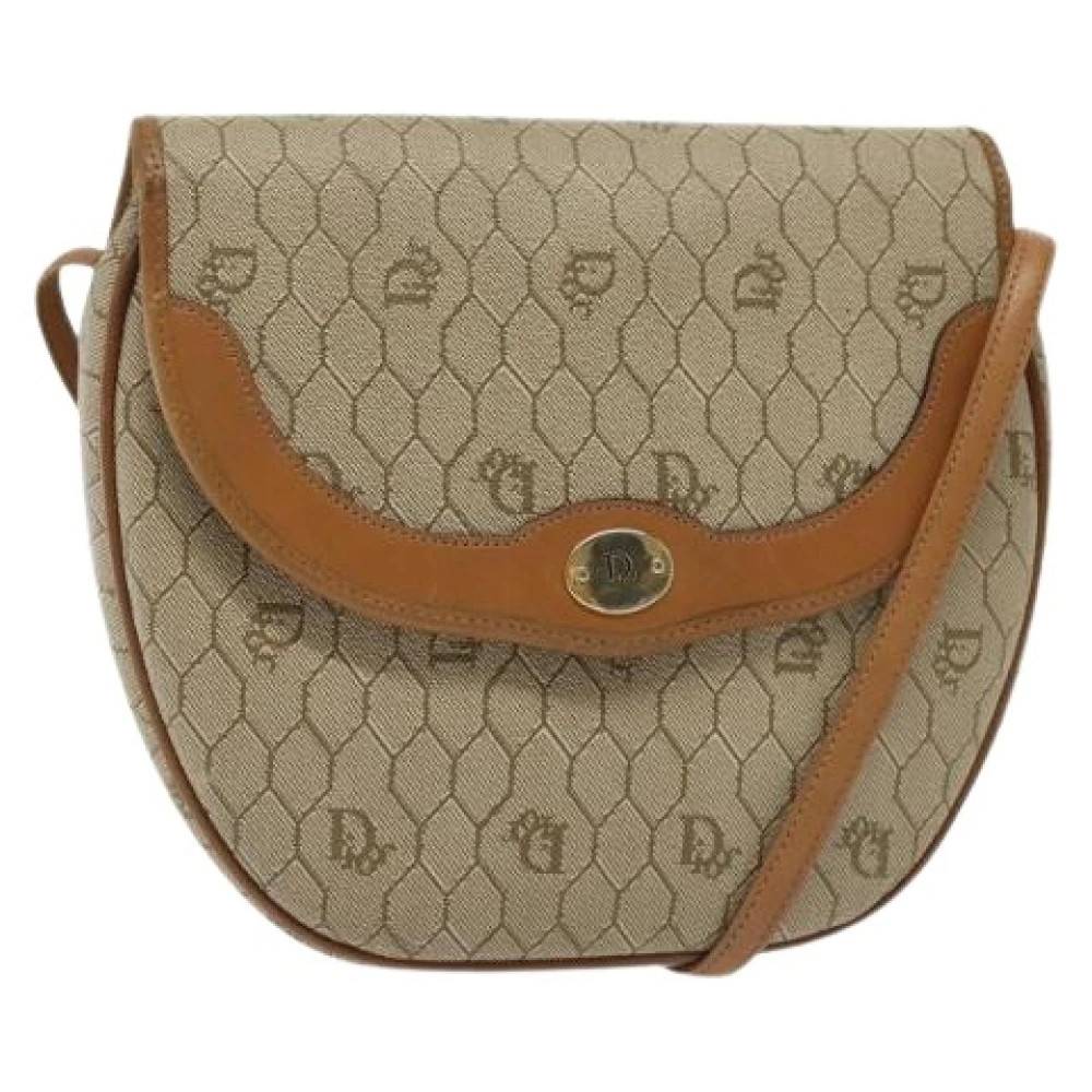 Dior Vintage Pre-owned Vintage Honeycomb Skuldertaske - Vintage - Dame - Beige - ONE SIZE - Uld