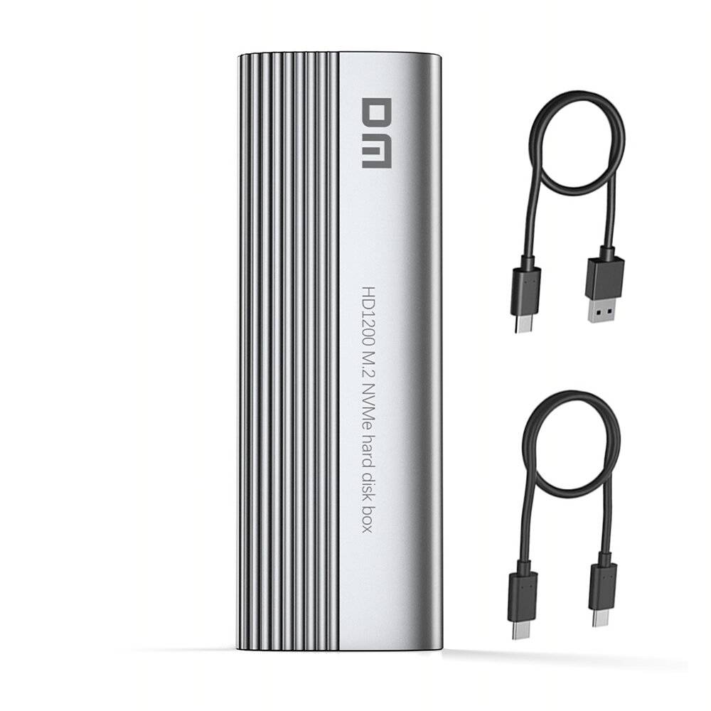 DM M.2 NVME SSD-chassi, intern gränssnitt PCIE 3.0 10 Gbps USB3.2 & Typ-C-omvandlareadapter Solid State-hårddisklåda HD1