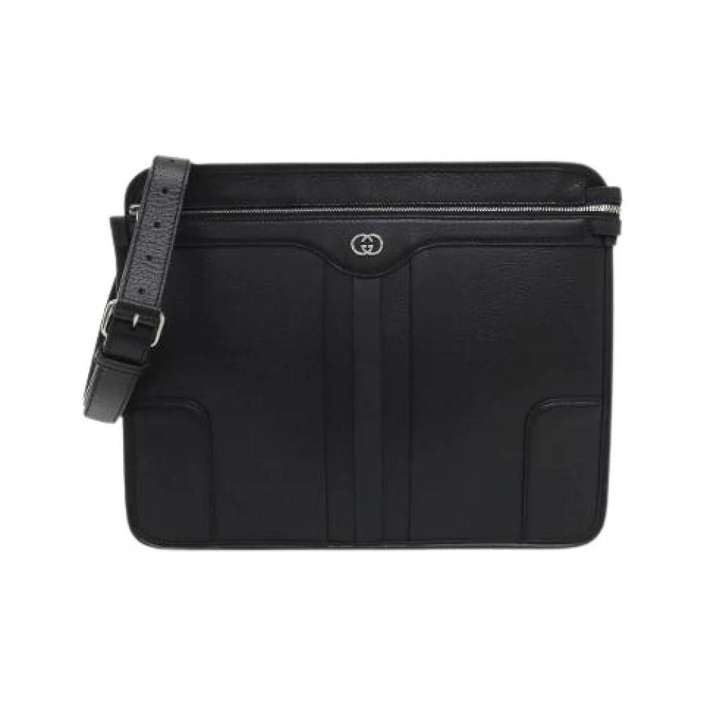 Gucci Vintage Pre-owned Læder Skuldertaske - Vintage - Dame - Sort - ONE SIZE - Uld