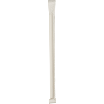 Papperssugrör Vit 8x200mm Hygienförpackade