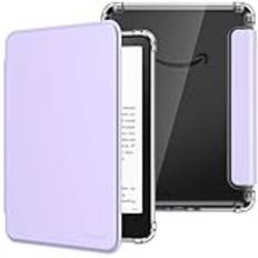 MoKo Case for All-new 7"Kindle Paperwhite 12th Generation 2024&Kindle Colorsoft Signature Edition 2024,Ultra Clear Soft Flexible Transparent TPU Back Cover Light Shell with Auto Wake/Sleep,Taro Purple