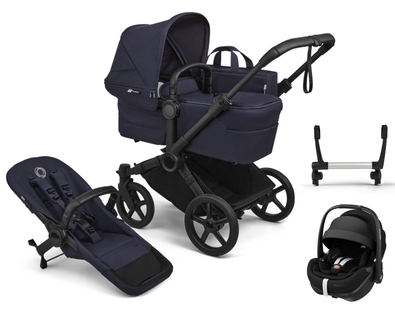 Bugaboo Donkey 6 Mono 3-in-1 incl. Maxi Cosi Pebble 360 Pro2 - Black / Deep Indigo