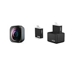 GoPro Max Lens Mod 2.0 (HERO12 svart) - Officiellt GoPro-tillbehör & GoPro Dual-batteriladdare + 2 Enduro-batterier (HERO11 Black/HERO10 Black/HERO9 Black) - Officiella GoPro-tillbehör, ADDBD-211-EU