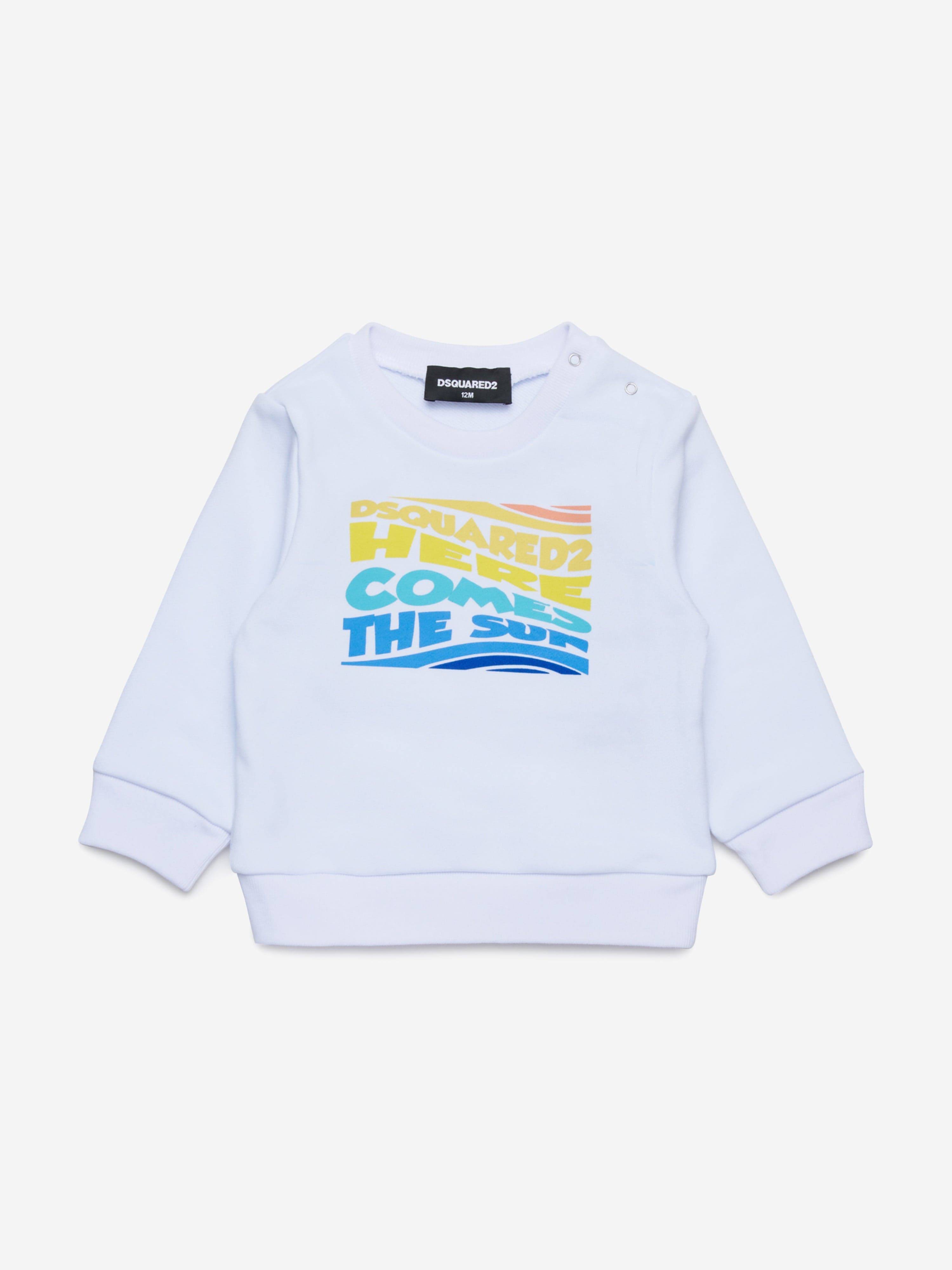 Dsquared2 Baby Here Comes The Sun Sweatshirt in White - White / 36 Mths (36 Mths)