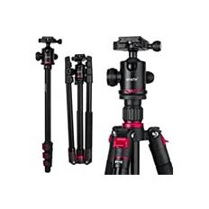 AFAITH Kamerastativ, 62 tum lätt aluminiumstativ monopod med 360 graders kulhuvud + snabbfrigöringsplatta + bärväska, bärbart resestativ för Canon, Nikon, Sony och annan DSLR-kamera