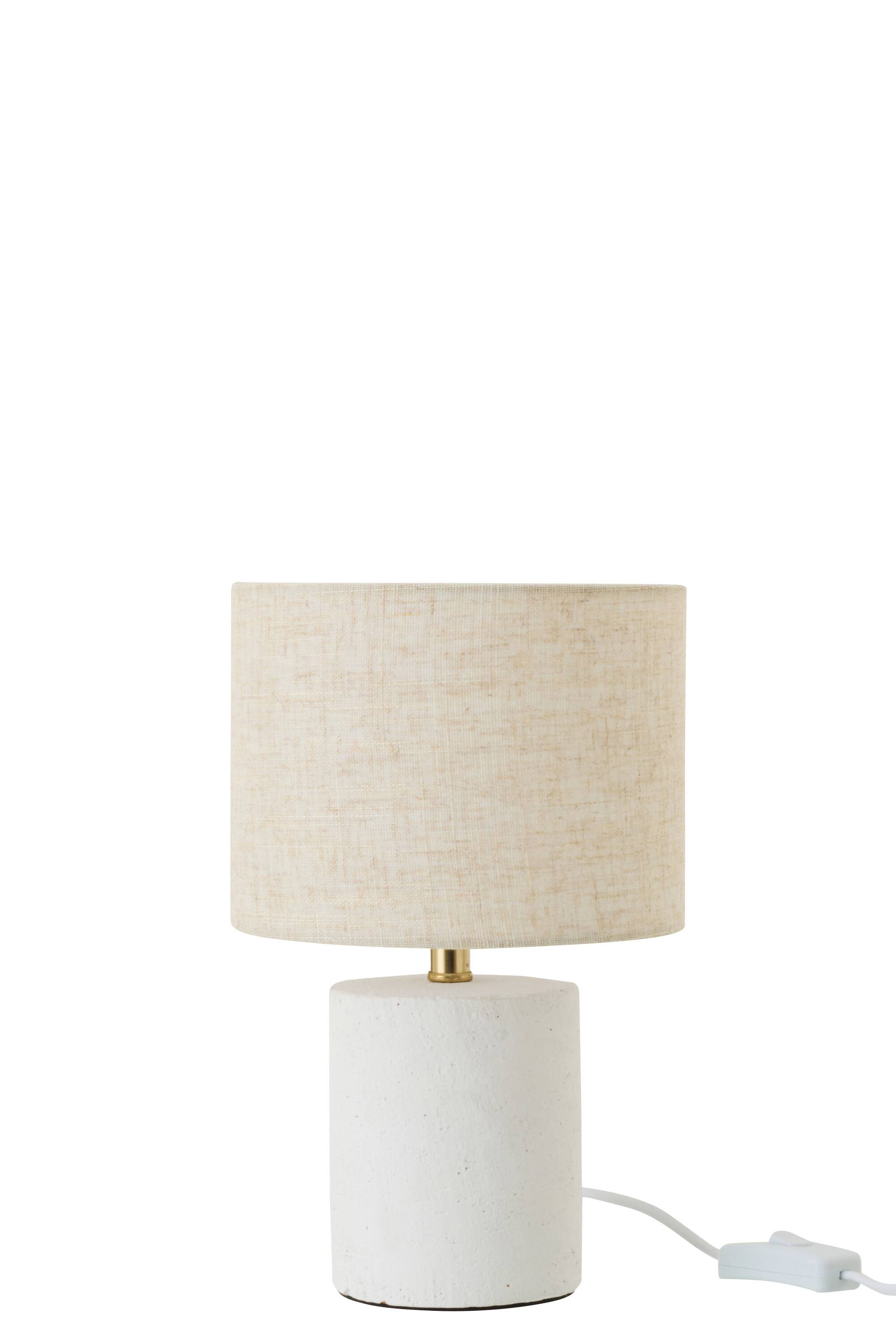 J-Line - Bordlampe Hvid Keramik/Lertøj 18x18x28,3cm.