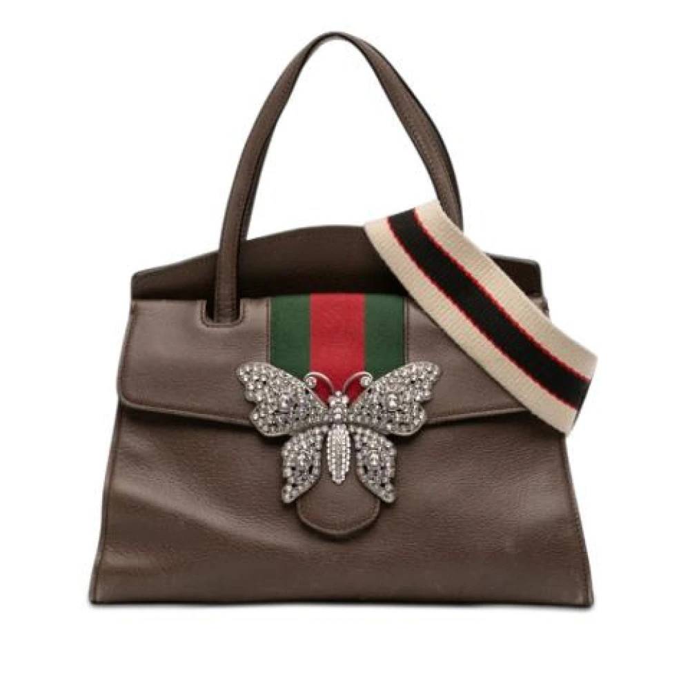 Gucci Vintage Pre-owned Linea Totem Satchel - Vintage - Dame - Brun - ONE SIZE - Uld