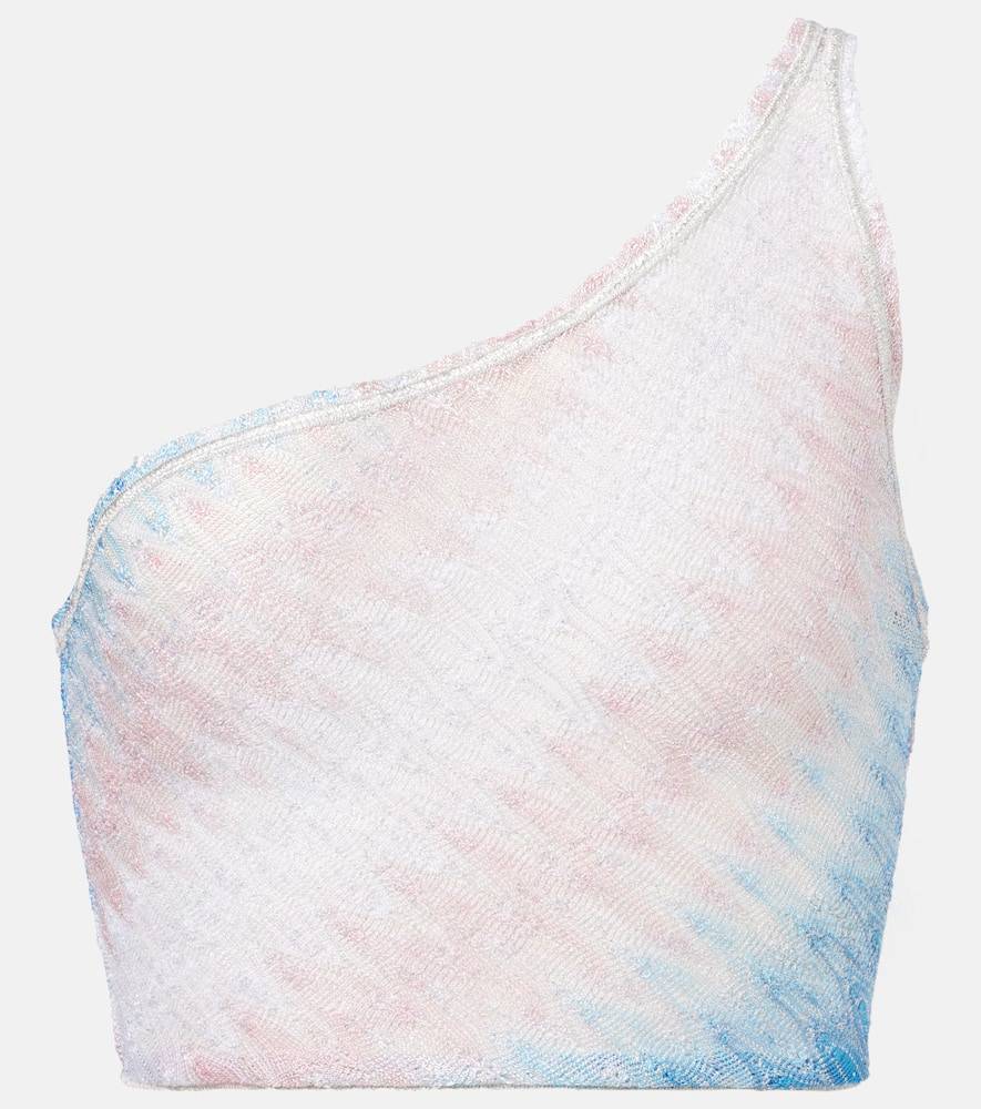 Missoni Wave cropped one-shoulder top