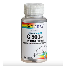 C-vitamin 500 mg. Solaray C500 + Hyben og Citron - 100 tabs