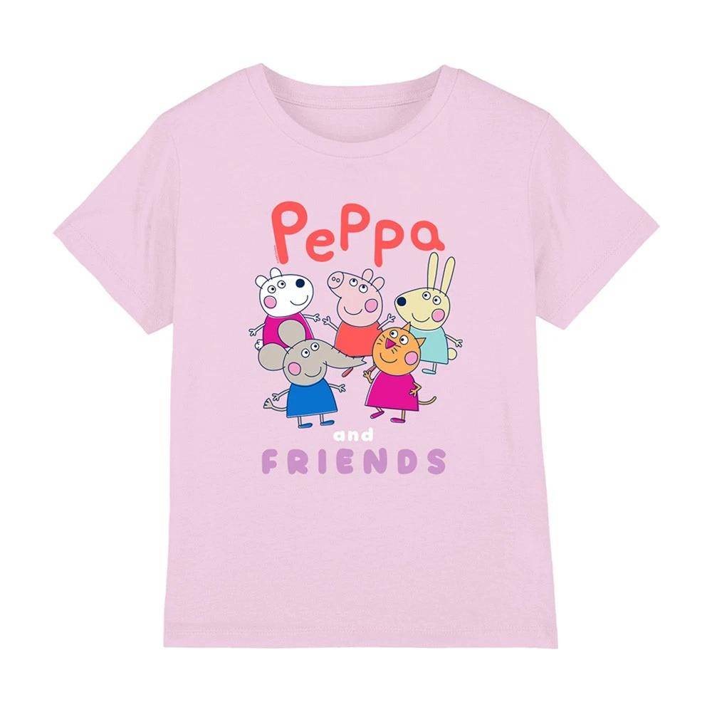 Peppa Pig Vänner Kontur Barn T-shirt 3-8 År, Rosa cm