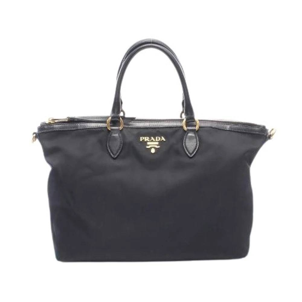 Prada Vintage Pre-owned Tessuto Soft CA Nylon Læder Tote Taske - Vintage - Dame - Sort - ONE SIZE - Læder