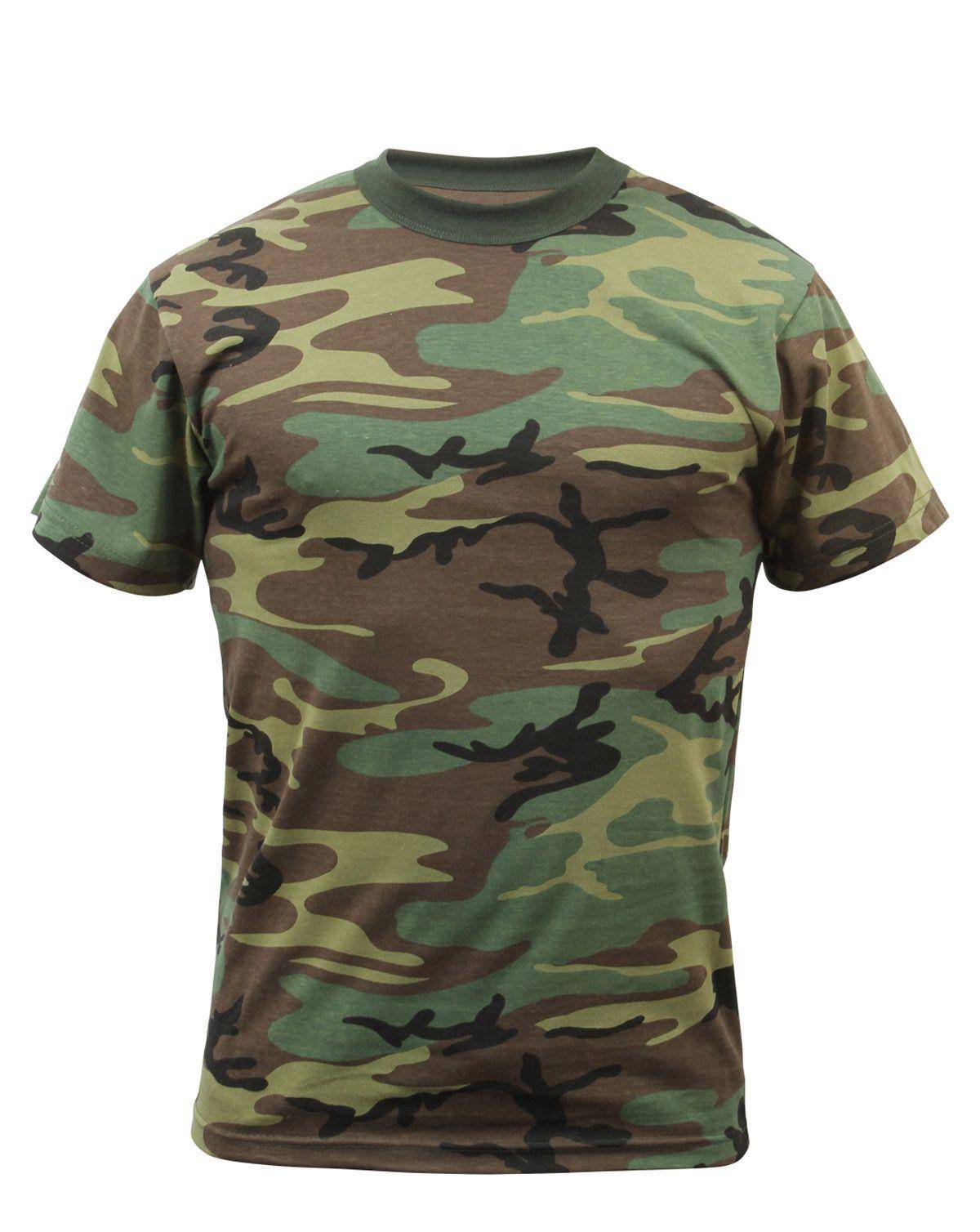 Rothco Kamouflage T-shirts Brun, Grön - Woodland (134-140 / M).