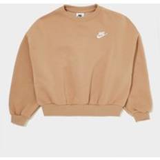 Nike Girls' Club Fleece Crop Crew Sweatshirt Junior, Hemp - 8-10Y
